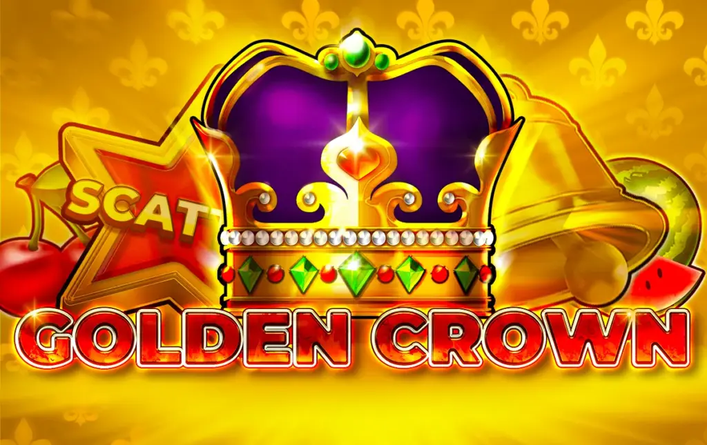 Corona dorada de Golden Crown Extreme junto a campanas y el símbolo Scatter